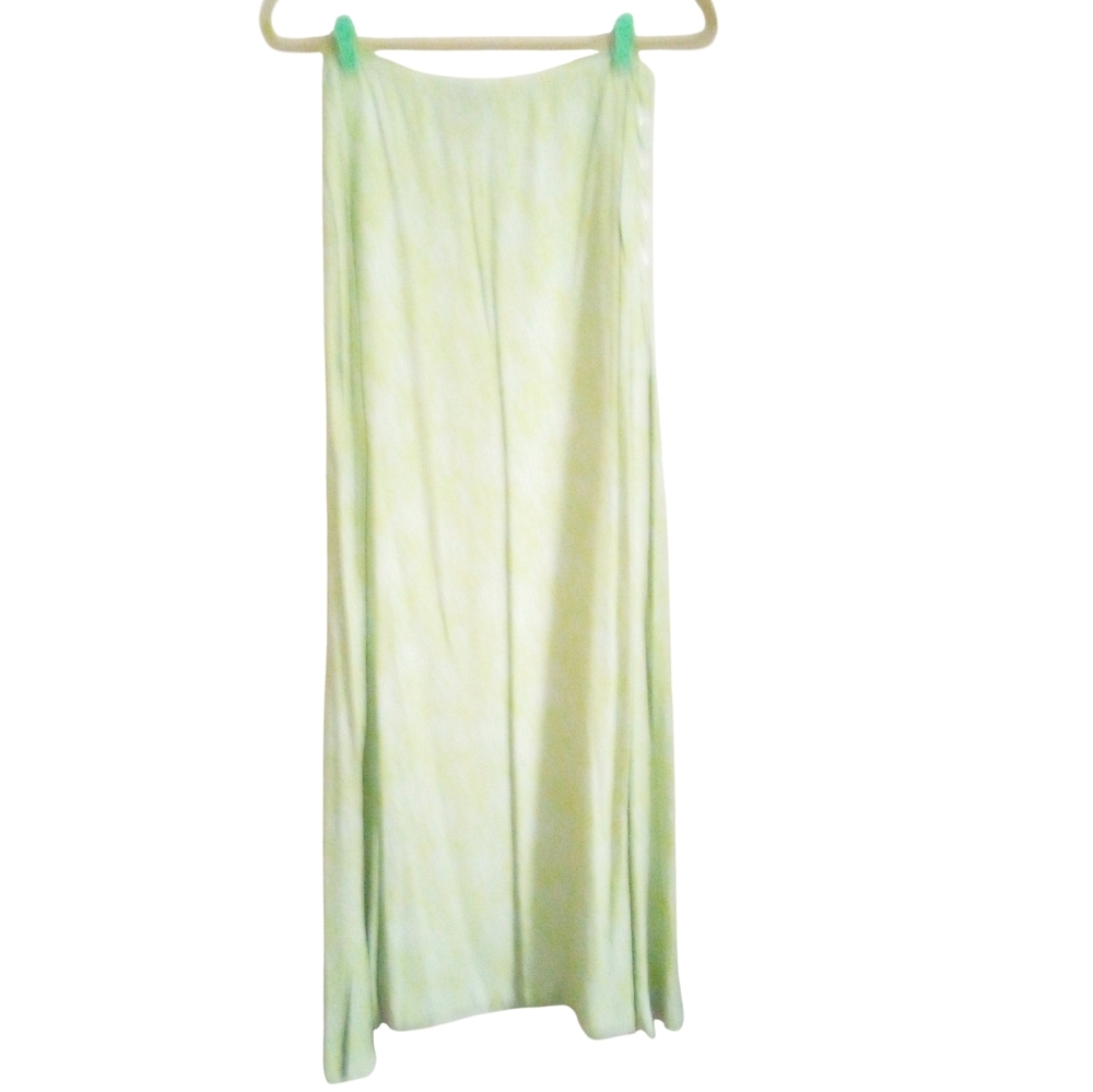 Vintage 90s Warehouse USA 8 Green Floral Flowy Boho Sheer Lightweight Maxi Skirt